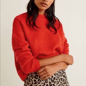 Mango chunky knit red sweater
